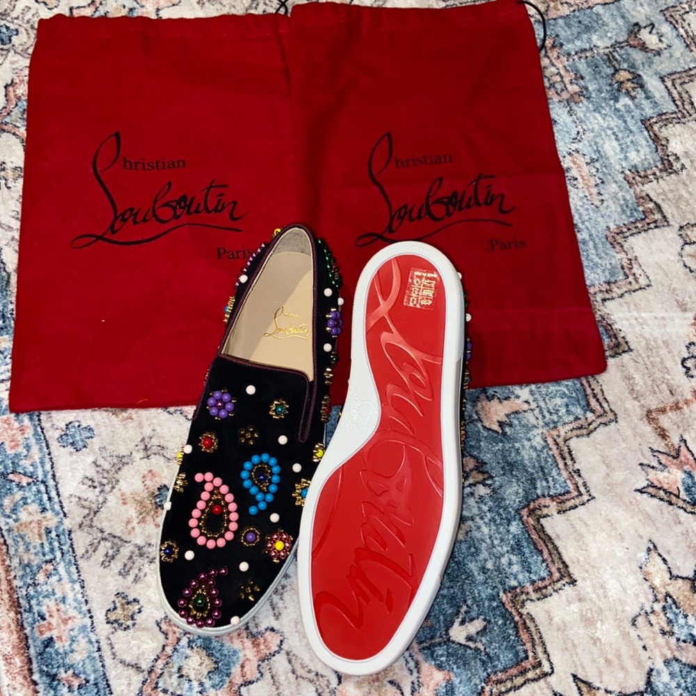 Brand new Christian Louboutin embellished sneakers size 40
